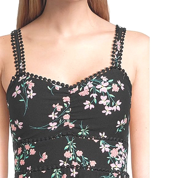 Moody Musings High-Low Boho Dress Dark Florals Plus Size Stretch Soft Homecoming - Picture 3 of 15